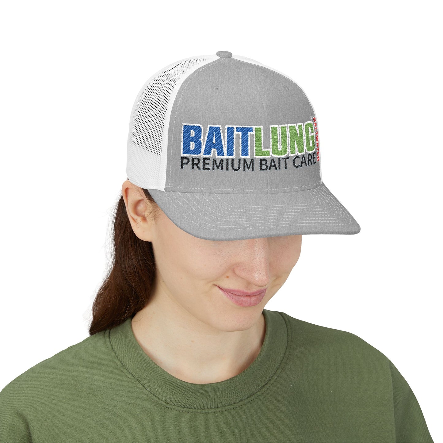 BaitLung Saltwater Embroidered Snapback Trucker Cap - Perfect for Fishing Enthusiasts!
